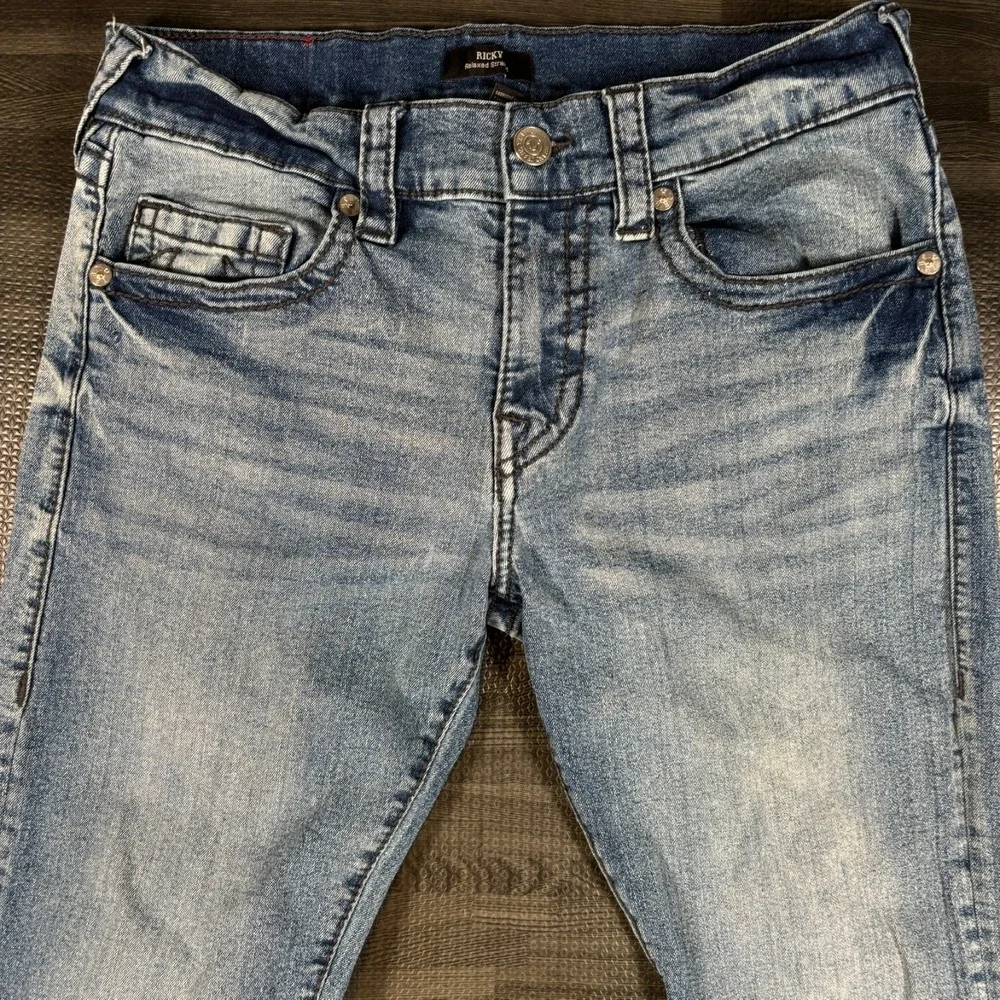 True Religion Jeans Mens 31x33 BLue Ricky Big T Relaxed Straight
